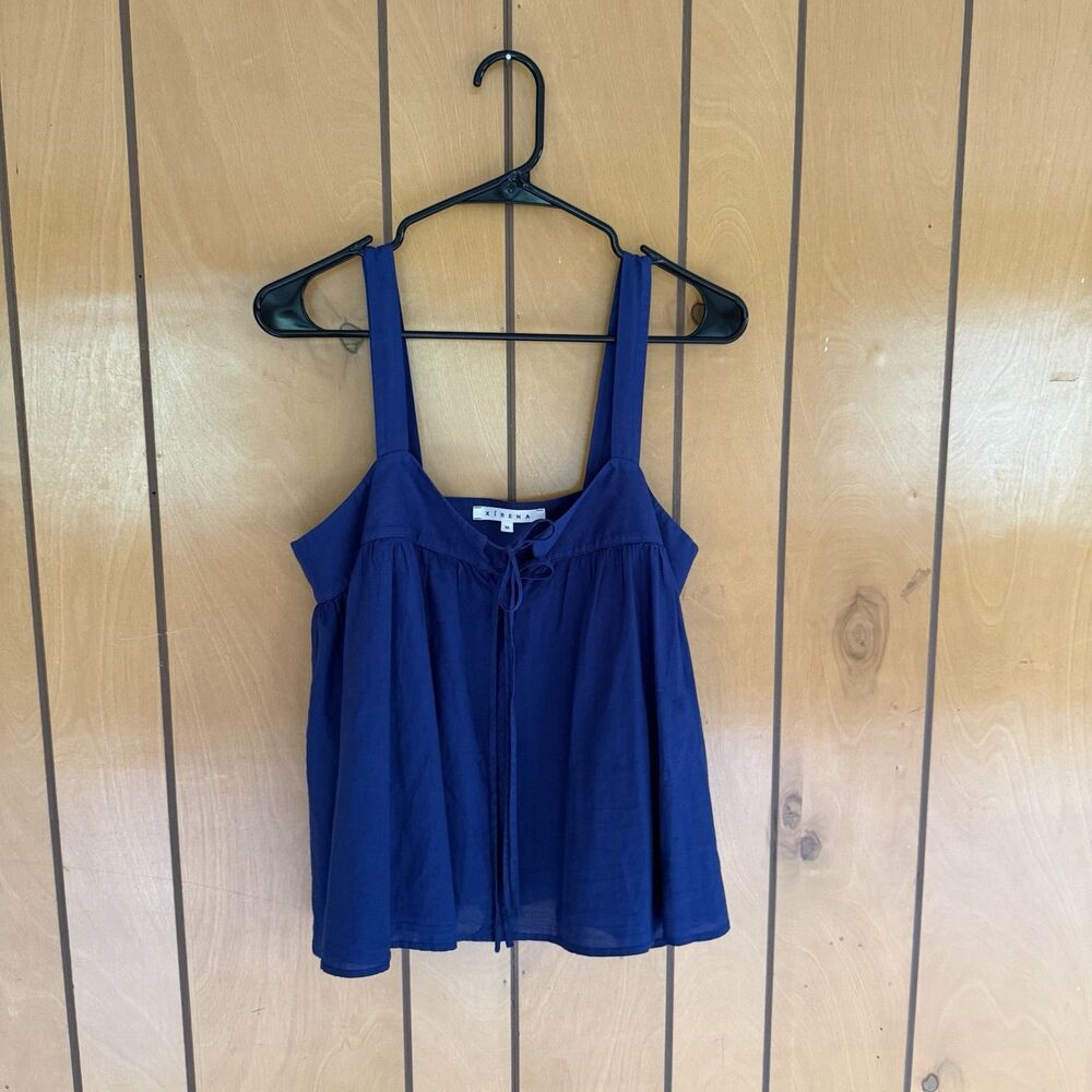 XIRENA Women's Kyra Tank Top 100% Cotton Nightshade Blue Medium MSRP $143 - Picture 2 of 12